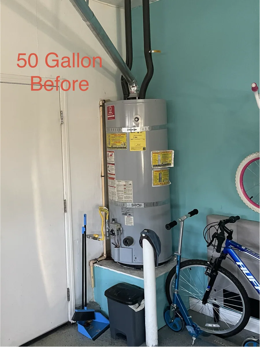 Water heater before replacement by Premier Plumbing Solutions 925